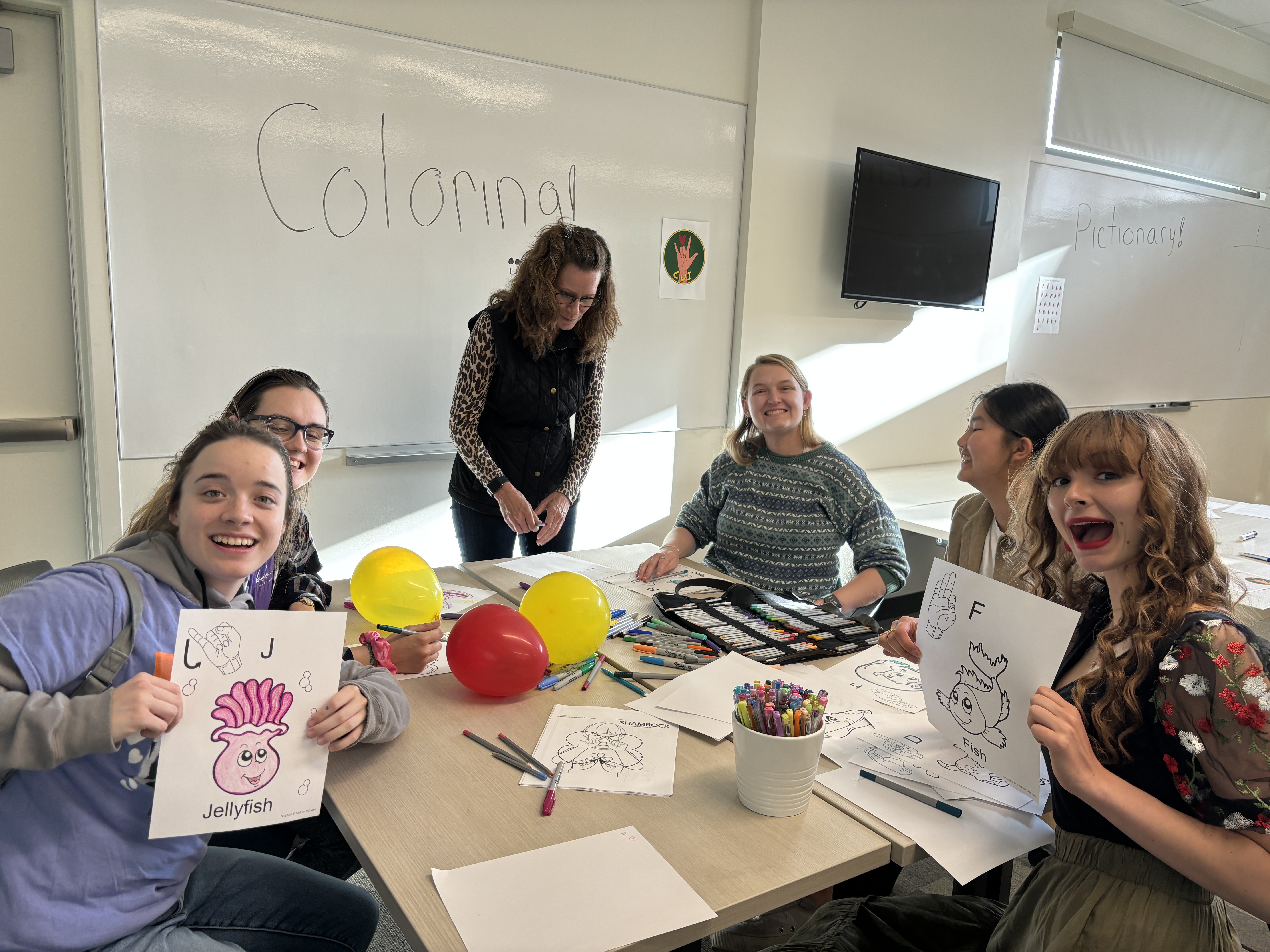 Students at the silent dinner event got the opportunity to participate in different activities such as coloring.